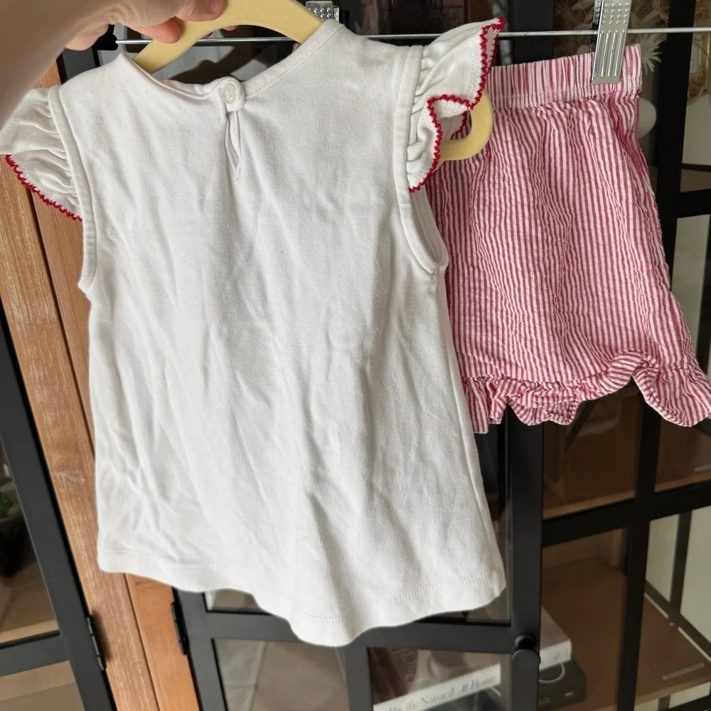 Texas flag smocked set tee ruffle cap sleeve shorts striped rodeo toddler girl